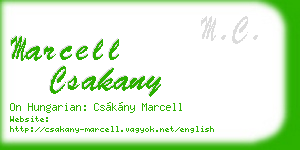 marcell csakany business card